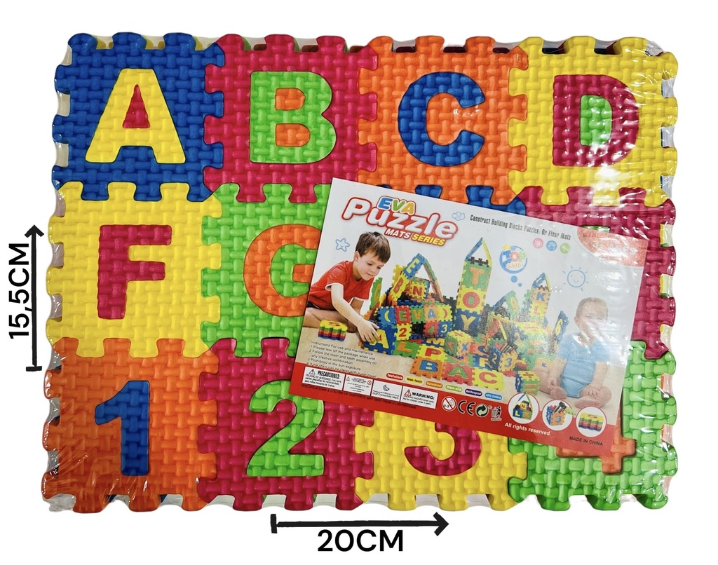 Rompecabezas  Goma Eva Abecedario Y Numeros  20X15X2,5