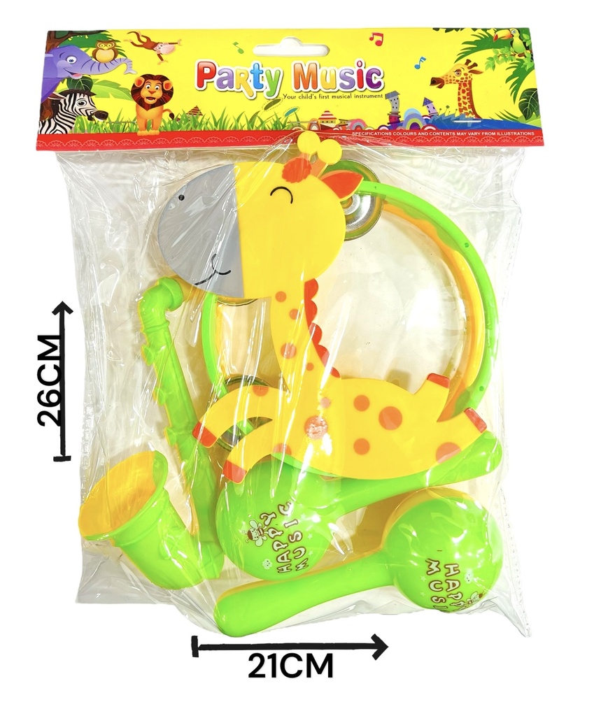 SET MUSICA ANIMALITO CON SAXO MARACAS Y PANDERETA HW22020689