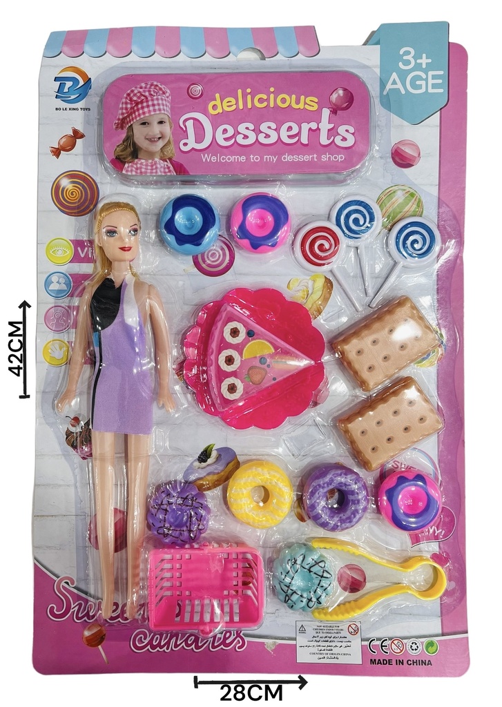 SET COCINA CON MUÑECA Y DULCES HW20096596