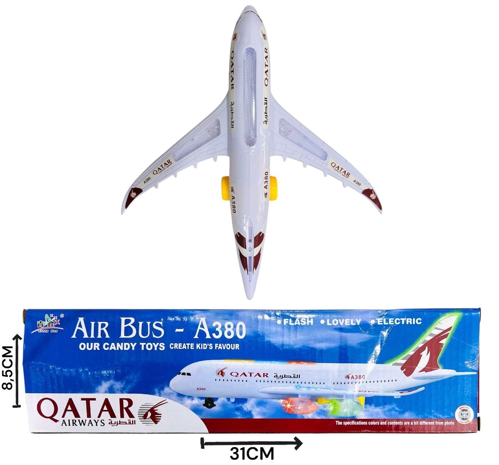 AVION QATAR A PILA EN CAJA