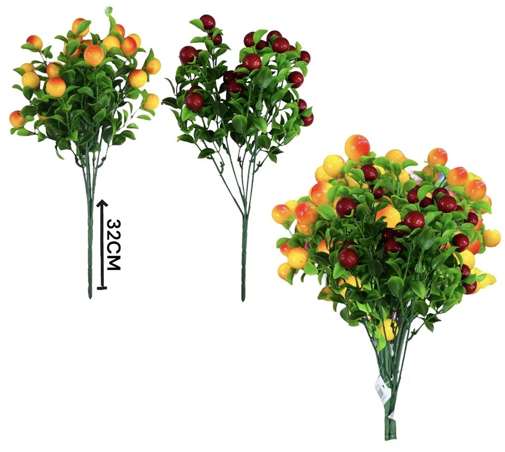 Flor Frutitas 20 Unidades Rama 32 Cm