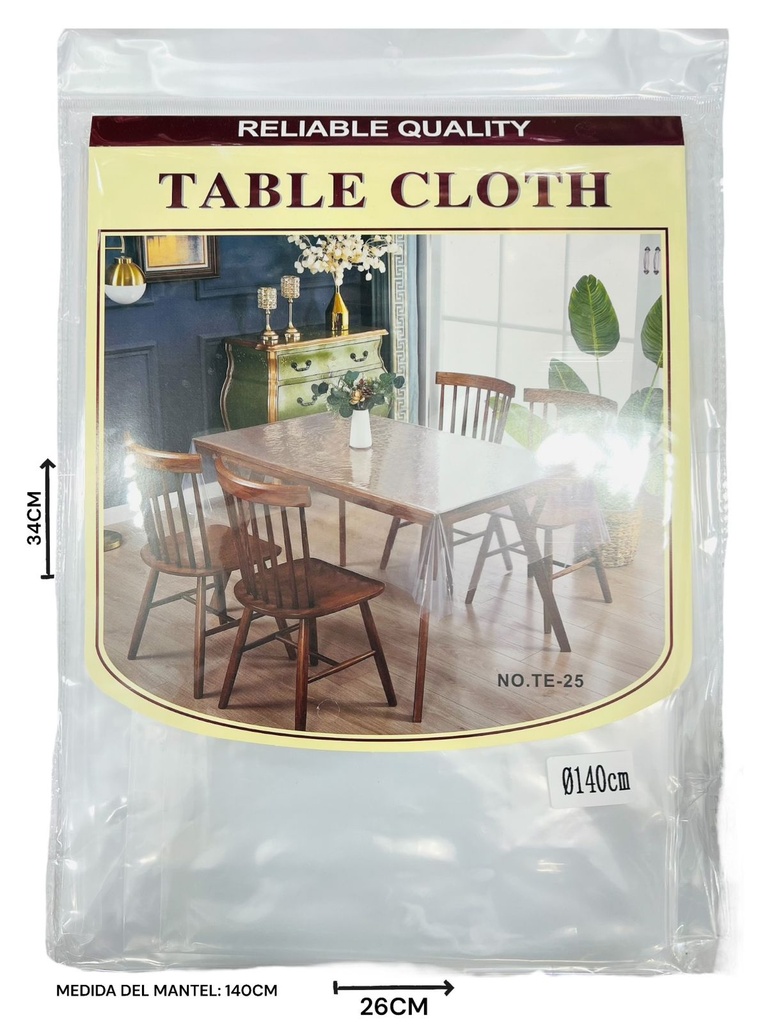 Mantel Cristal Redondo 140Cm Diametro