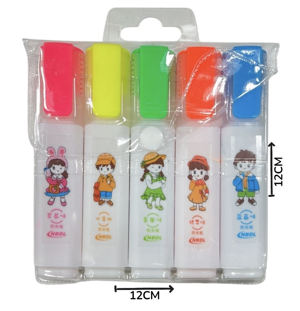 Resaltador Fluor x5 En Estuche