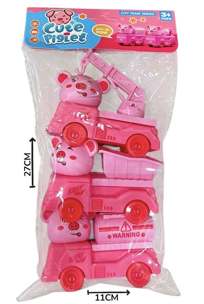 Camion De Construccion Cerdito x3