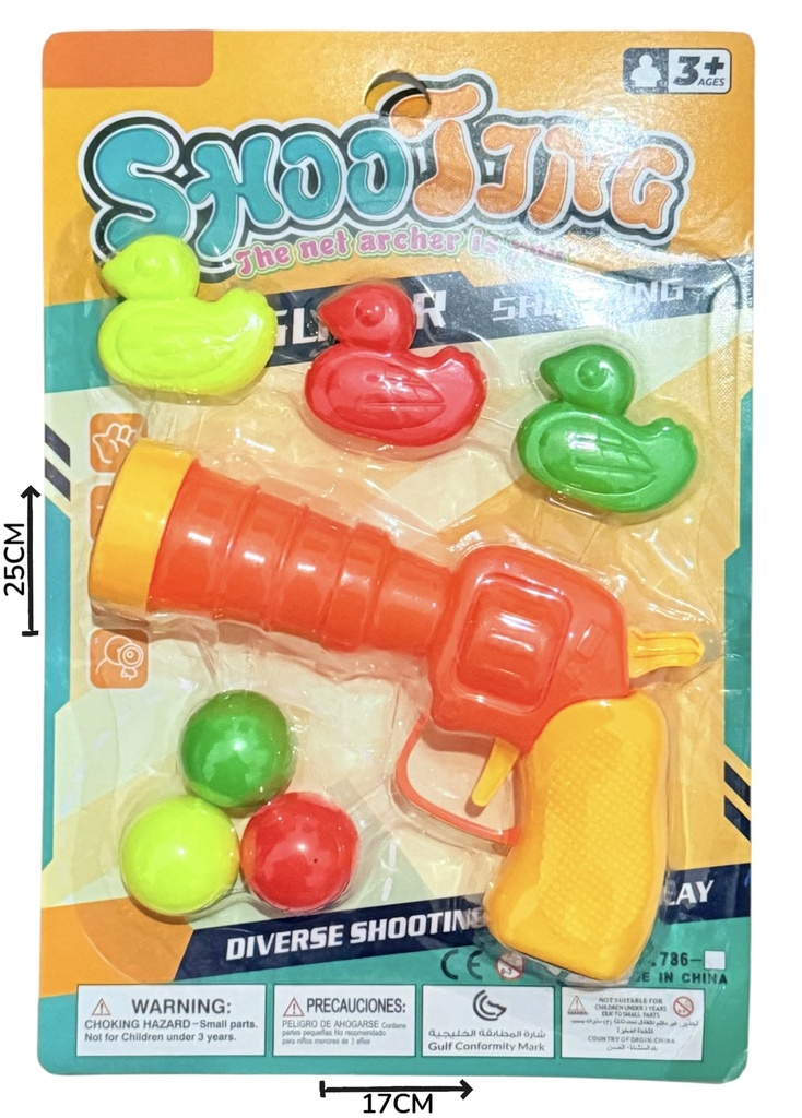 Pistola Lanza Bolas 16 Cm En Blister