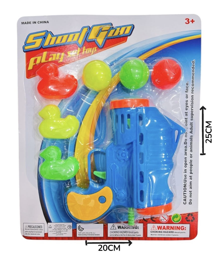 Pistola Lanza Bolas Con Patos En Blister