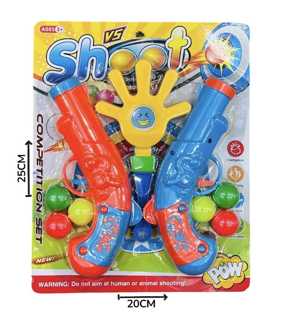 Pistola Lanza Pelotas x2 + Clapper En Blister