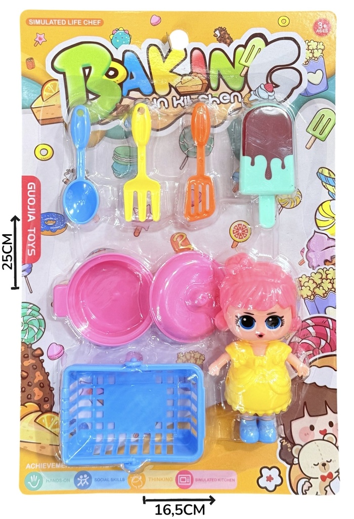 Set De Cocina Dulces Con Muñequita En Blister