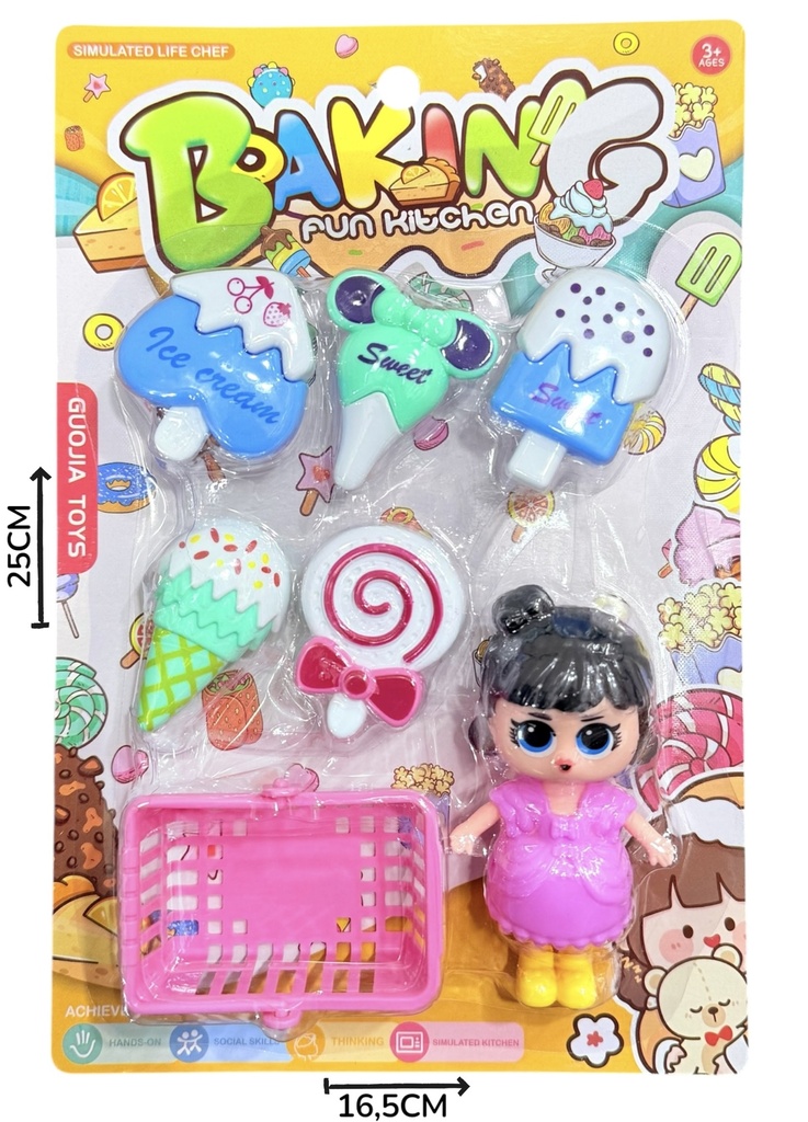Set De Cocina Dulces Con Muñequita En Blister