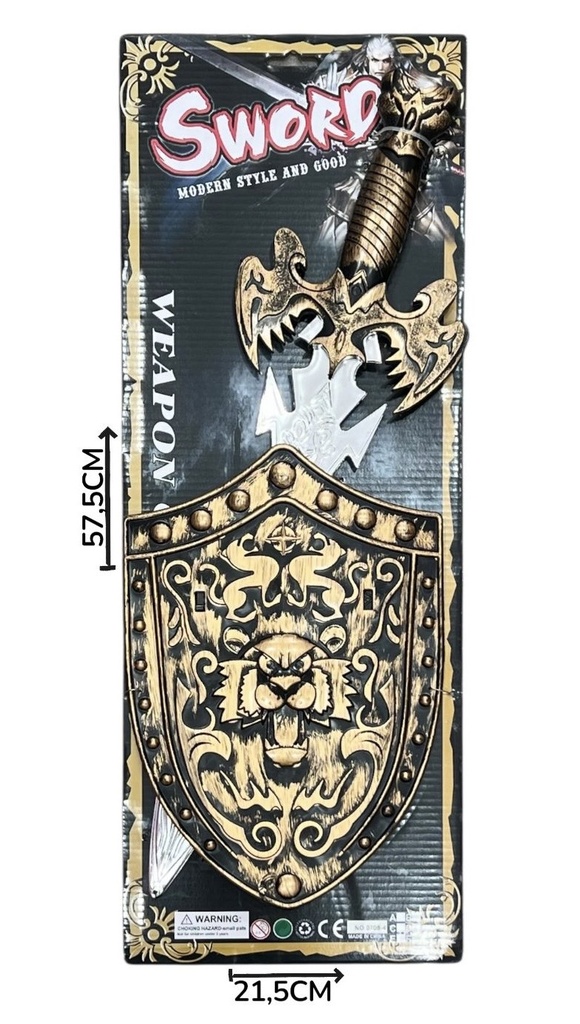 Set De Espada Con Escudo En Blister