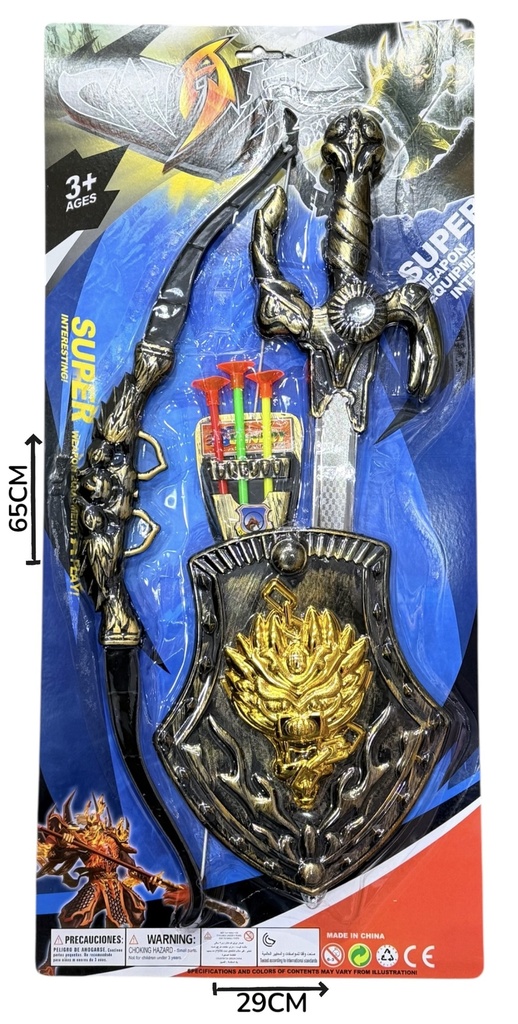 Set De Espada Y Escudo C/Arco Y Flecha