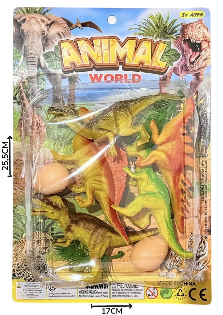 Set Dinosaurio x6 En Blister