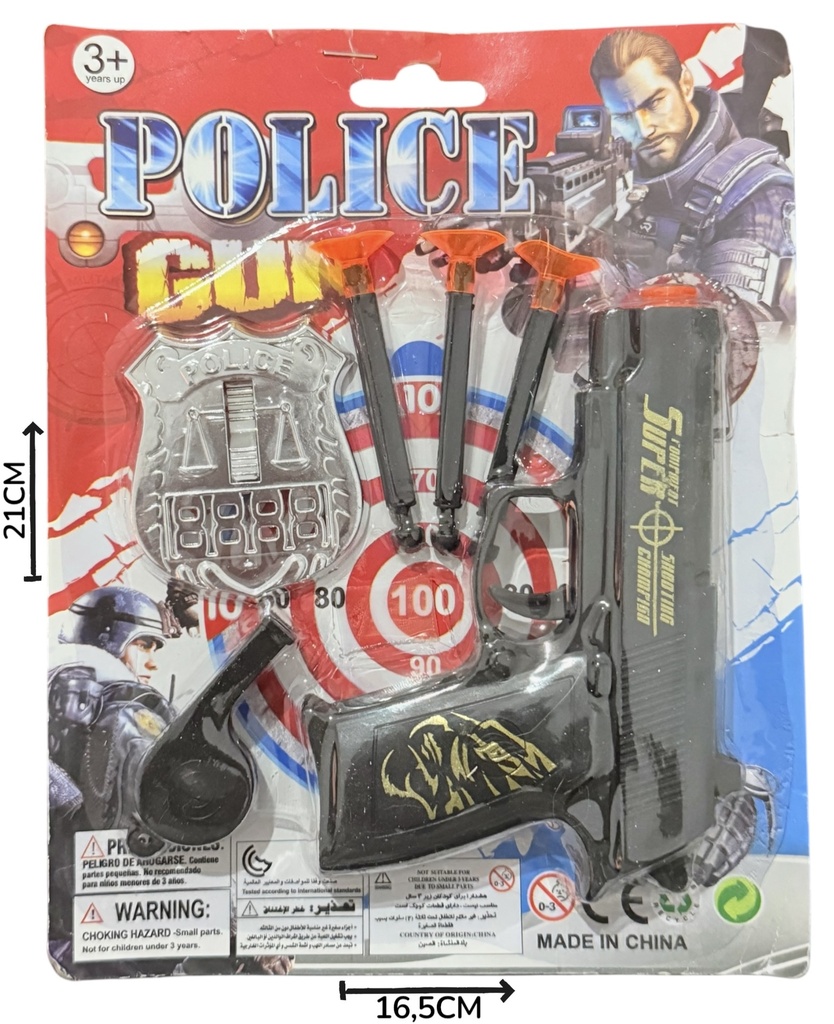 Set Policia Con Accesorios Y Dardos