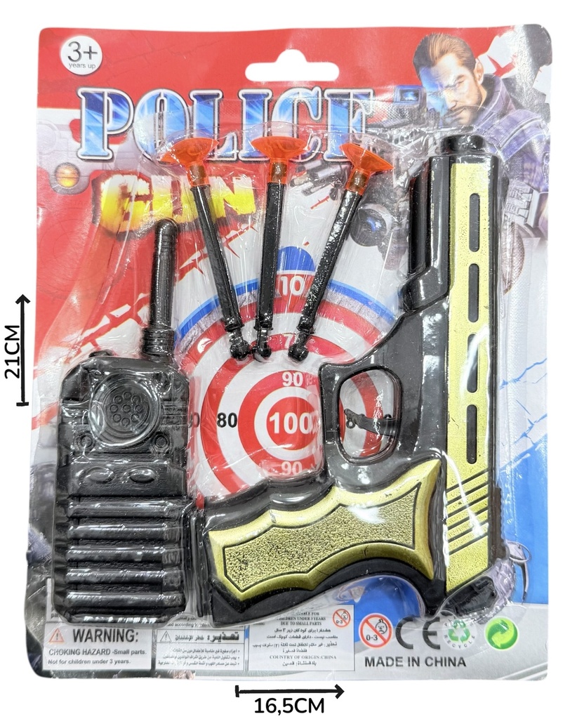 Set Policia Con Accesorios Y Dardos