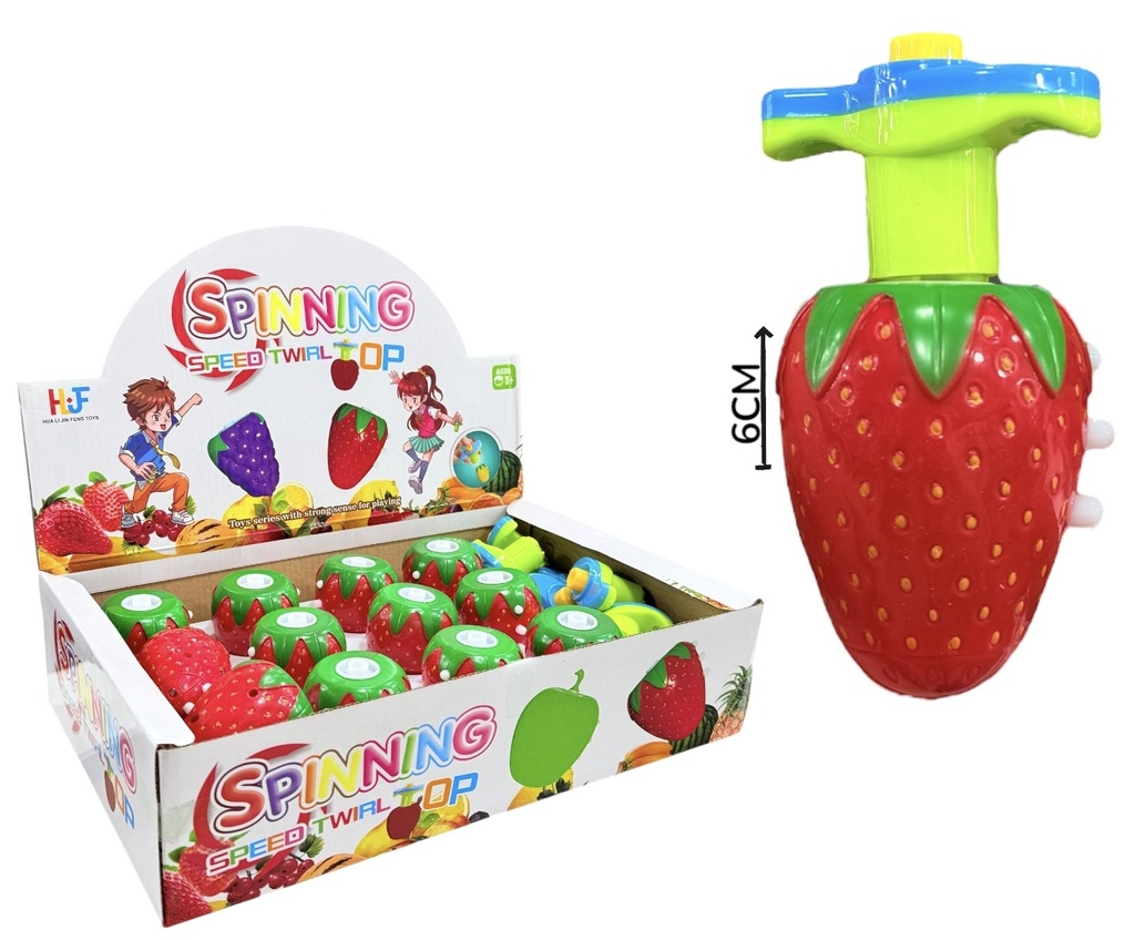 Trompo Frutillas Con Luz Y Sonido Display X12