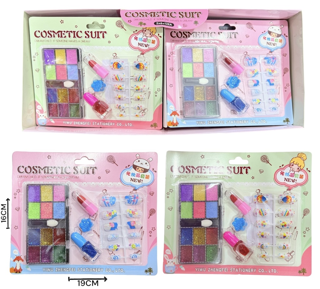 Set De Uñas Y Maquillaje Displayx12