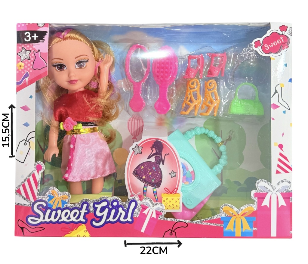 Muñeca Con Accesorios En Caja