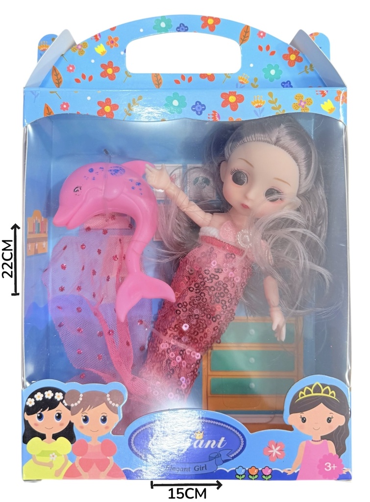 Muñeca Sirena Con Accesorios En Caja