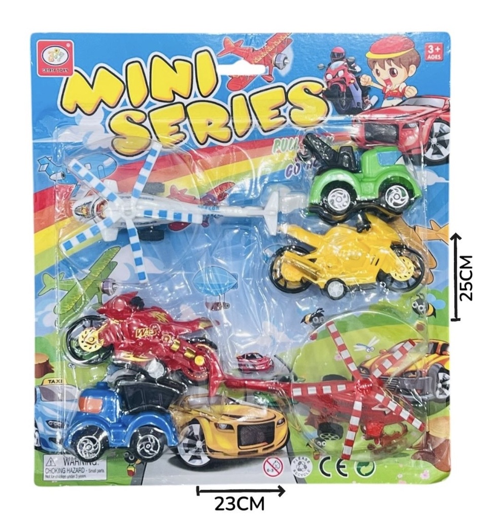 Set De Vehiculos x6 En Blister