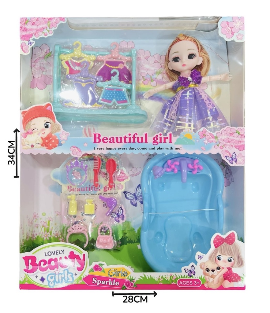 Muñeca Con Accesorios En Caja
