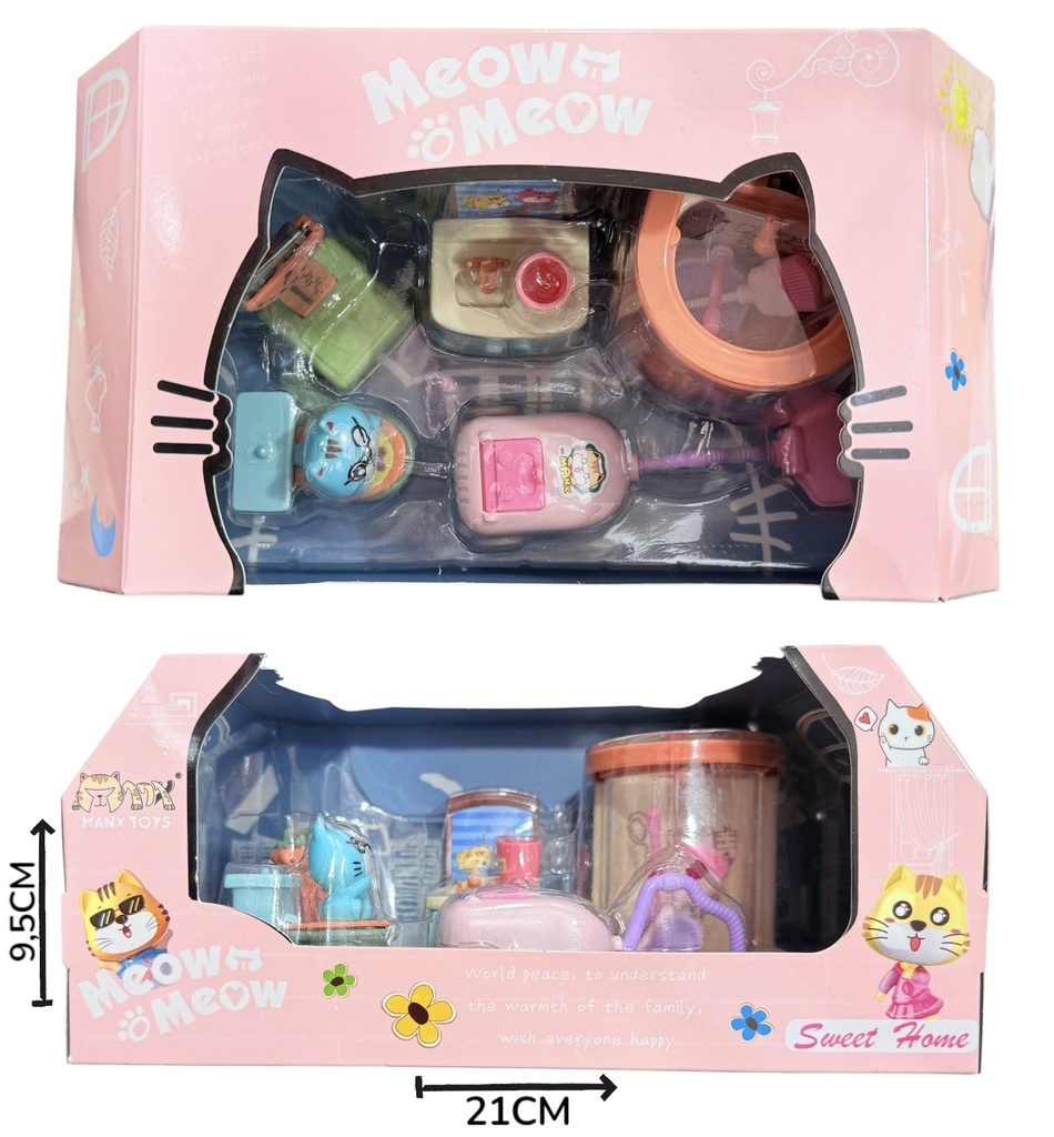 Ternurin Gatito Con Set De Muebles