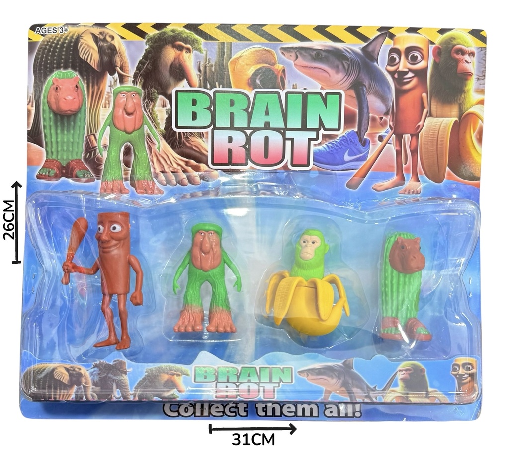 Muñecos Italian Brainrots X4 En Blister