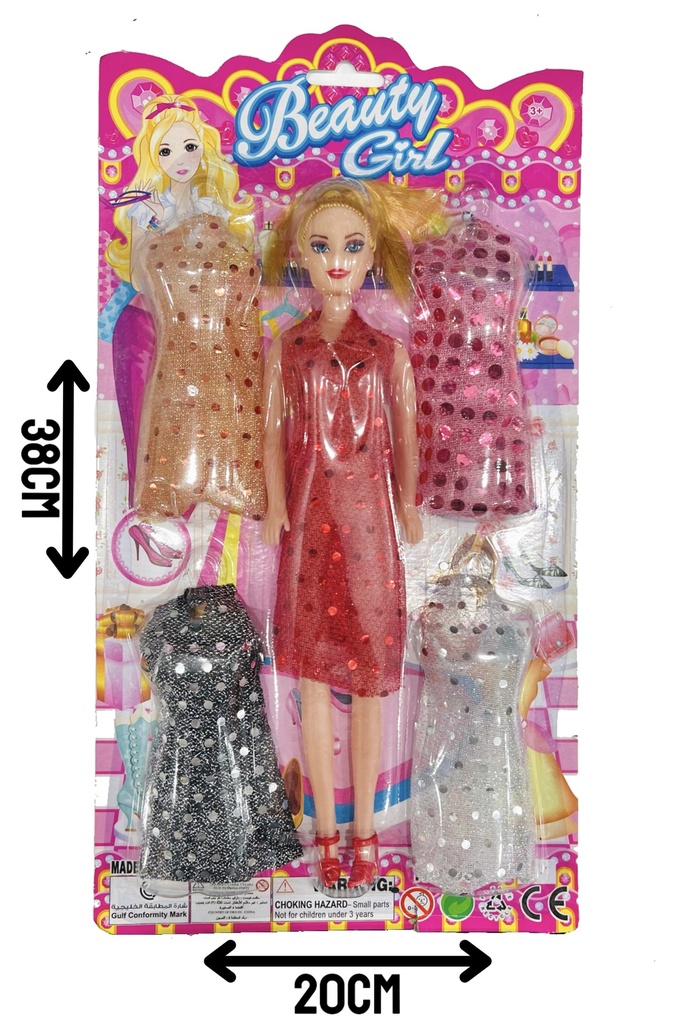 370147 MuÑEca C/Vestidos De Lentejuela Blister