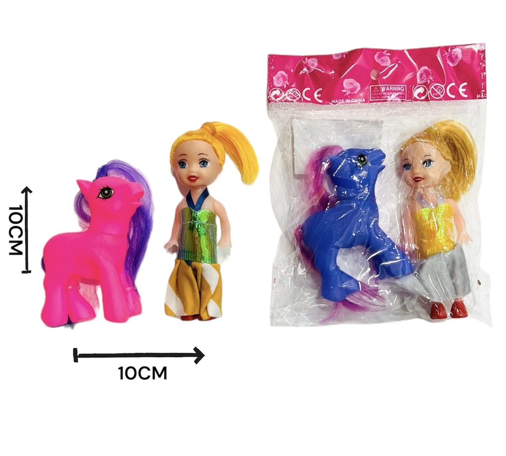 370309 Mini MuÑEca Con Pony Bolsa
