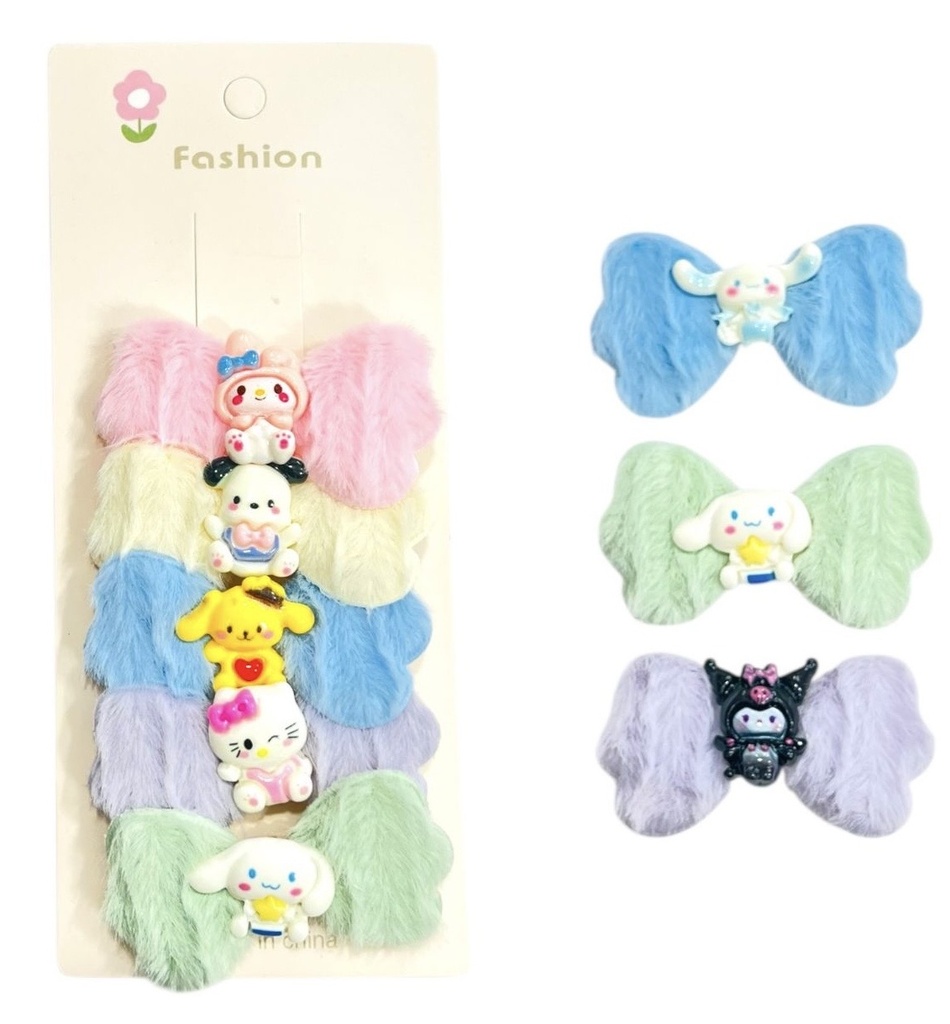 Hebilla De Pelo Peluche X5