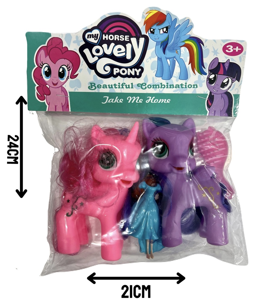 371235 Set Pony X2 C/MuÑEca Bolsa