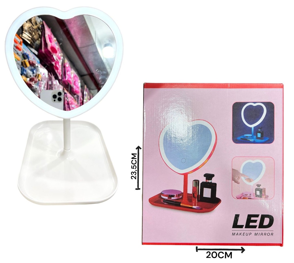 Espejo Corazon Con Luz