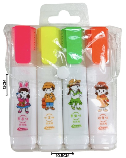 [511432] Resaltador Fluor X4 En Estuche