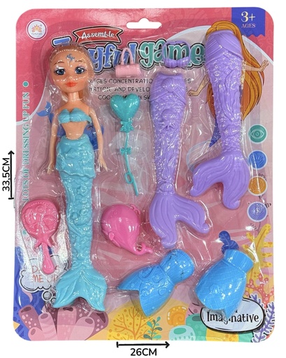 [622925] Muñeca Sirena Con Accesorios En Blister