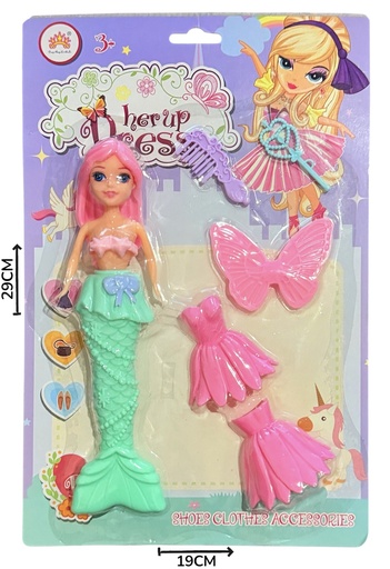 [622916] Muñeca Sirena Con Alas Y Accesorios Blister