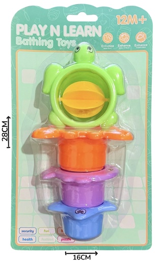 [622824] Juegos De Bañera Tortuga x4 En Blister