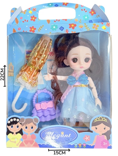 [622935] Muñeca Con Paragua Y Accesorios En Caja