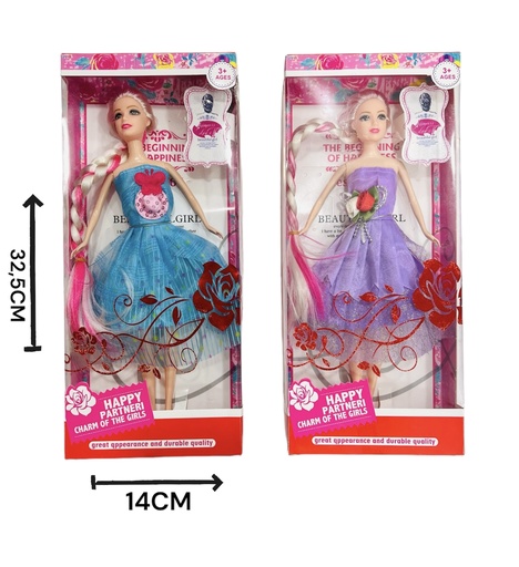 [HWB190941] 370140 MuÑEca Con Trenza Larga En Caja