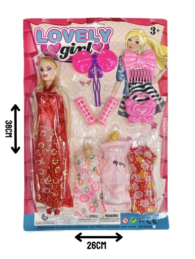 [HW22017676] 370151 MuÑEca C/Vestidos Y Accesorios Blister