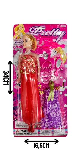 [HW22031876] 370159 MuÑEca C/Vestido Y Accesorios Blister