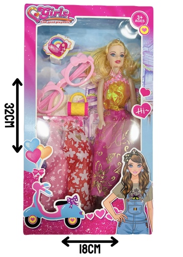 [HWB188374] 370174 MuÑEca C/Accesorios Caja