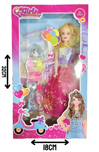 [HWB188376] 370175 MuÑEca C/Accesorios Caja