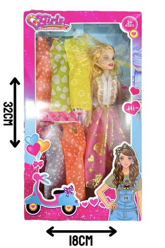 [HWB188377] 370176 MuÑEca C/Accesorios Caja