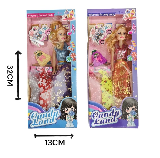 [HWB188383] 370177 MuÑEca Con Vestidos Y Cartera En Caja