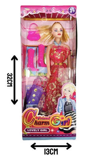 [HWB53815] 370201 MuÑEca Con Accesorios Caja