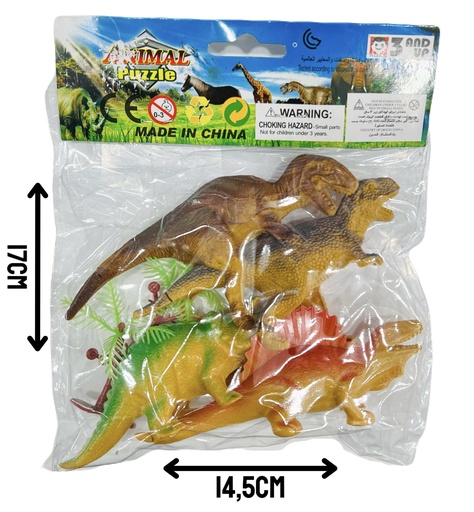 [HW22103956] 370563 Set Dinosaurio X 4 Y Arbol En Bolsa