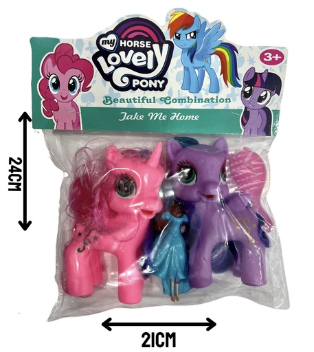 [HW22030529] 371235 Set Pony X2 C/MuÑEca Bolsa