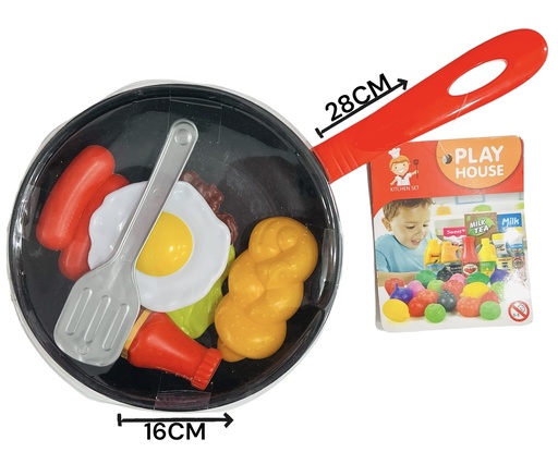 [611658] Set Cocina Sarten Con Salchichas Y Comida Hw19115631