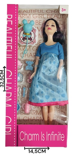 [610861] MuÑEca Embarazada C/Accesorios Baby Showercaja Hwb190706