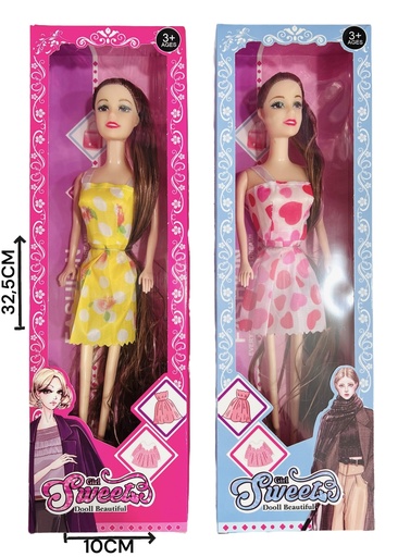 [610856] MuÑEca Pelo Largo Caja Hwb188126