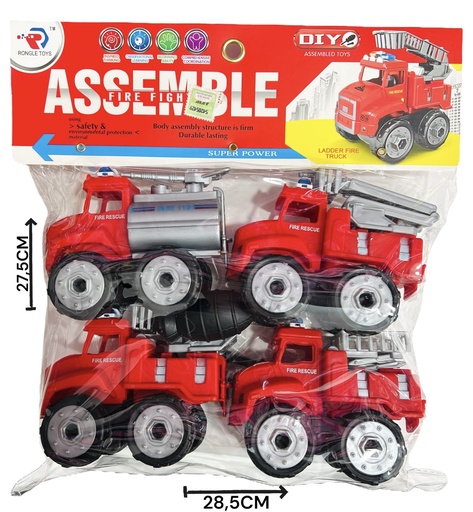 [611173] CAMION BOMBERO X4 DESARMABLE BOLSA HW19058616